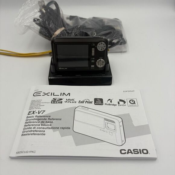 Casio Exilim EX-V7 7.2 MP Digital Camera With Charger And Stand - Picture 1 of 6